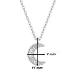 Collier Femme Demi Lune Argent et Oxydes ROBBEZ MASSON, dimensions