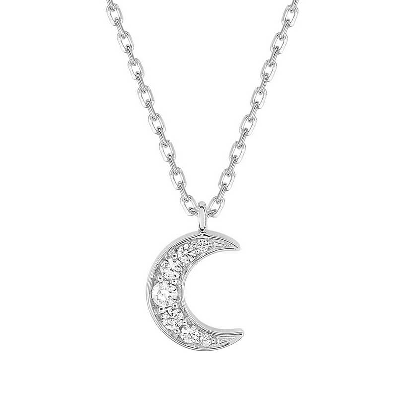 collier-femme-demi-lune-agent-rhodié-et-oxydes-robbez-masson-332290-1 Collier Femme Demi Lune Argent et Oxydes ROBBEZ MASSON