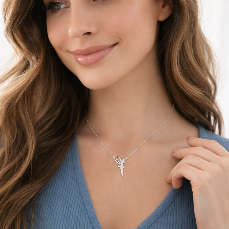 Collier Femme Fée Argent rhodié ROBBEZ MASSON, porté