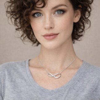 Collier Infini long Argent et Oxydes Femme ROBBEZ MASSON porté.