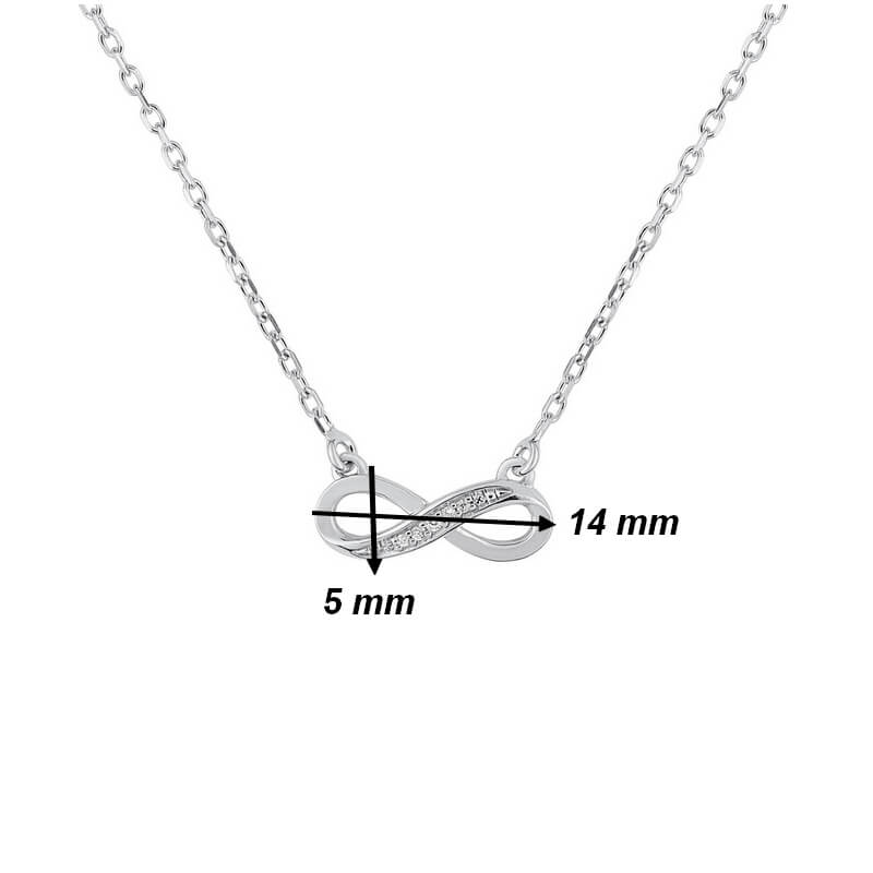 Collier Infini Argent et oxydes Femme ROBBEZ MASSON, dimensions