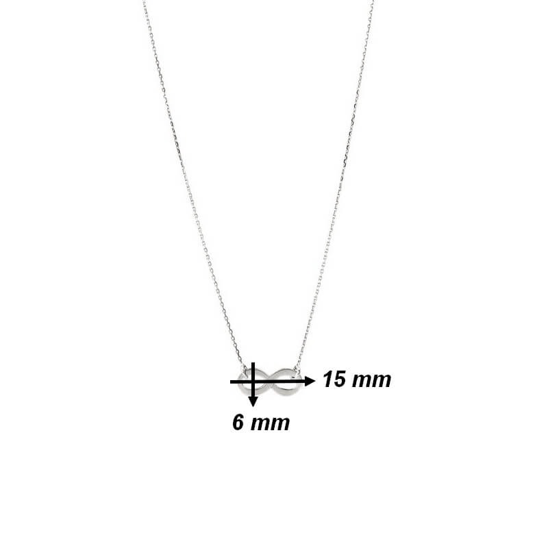 Collier Infini Argent Femme ROBBEZ MASSON, dimensions.