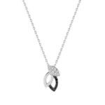 Collier Argent et Oxydes noirs et blancs Femme ROBBEZ MASSON