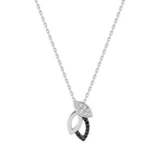 Collier Argent et Oxydes noirs et blancs Femme ROBBEZ MASSON