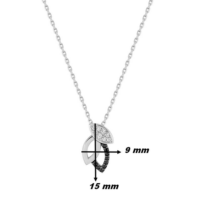 Collier Argent et Oxydes noirs et blancs Femme ROBBEZ MASSON, dimensions