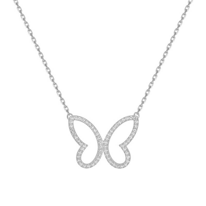 Collier Femme Papillon ajouré Argent et Oxydes ROBBEZ MASSON