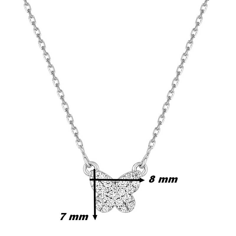 Collier Femme Papillon Argent et Oxydes ROBBEZ MASSON, dimensions