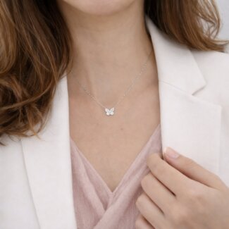 Collier Femme Papillon Argent et Oxydes ROBBEZ MASSON porté
