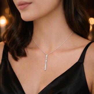 Collier Femme pendant Argent et Oxydes ROBBEZ MASSON, porté