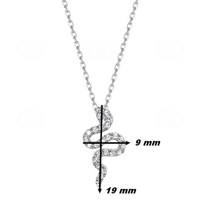 Collier Femme Serpent Argent et Oxydes ROBBEZ MASSON, dimensions