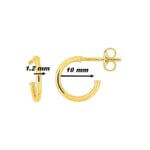 Boucles d'oreilles demi créoles Or jaune 1.2 mm ROBBEZ MASSON, dimensions