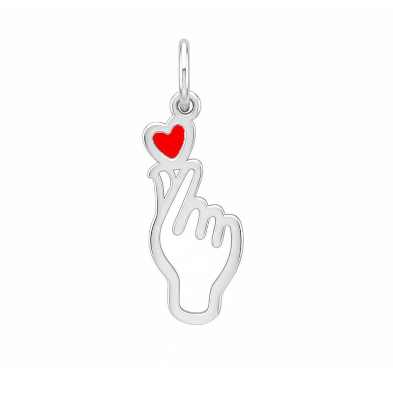 pendentif-kpop-coeur-coréen-argent-rhodié-thomas-javon-pitit-elf-KPAGR-email-rouge Pendentif KPOP Cœur Coréen Argent rhodié PITIT ELF by Thomas JAVON émail rouge