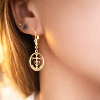 Boucles d'oreilles Camargue Or jaune et Diamants ECLAT DE CAMARGUE Thomas JAVON