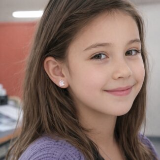 Boucles d’oreilles Licorne Enfant Argent portées