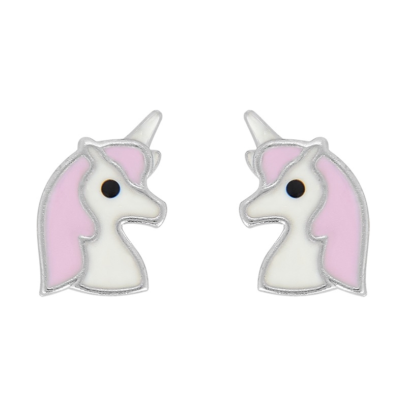 Boucles d’oreilles Licorne Enfant Argent