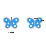 Boucles d’oreilles Papillon bleu Enfant Argent , dimensions