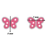 Boucles d’oreilles Papillon rose Enfant Argent, dimensions