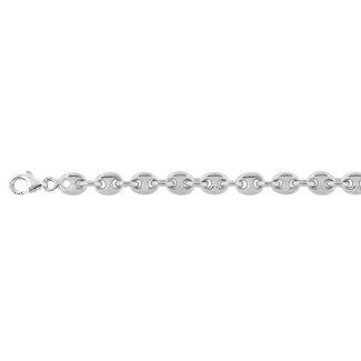 Chaine Grain de café Argent creux 4 mm