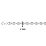 Chaine Grain de café Argent creux 4 mm, largeur