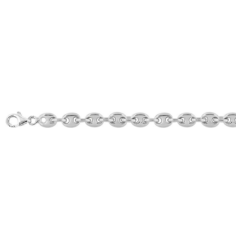 Chaine Grain de café Argent creux 4 mm