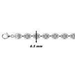 Chaîne Argent Grain de café 6.5 mm, largeur