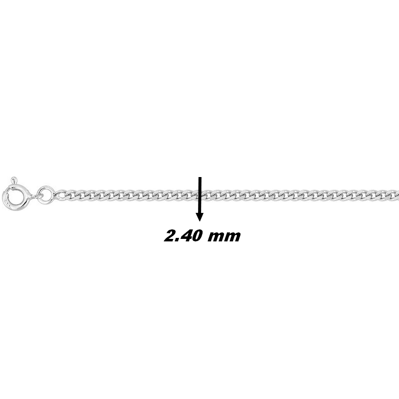 Chaîne Homme maille gourmette Argent 2.4 mm, largeur