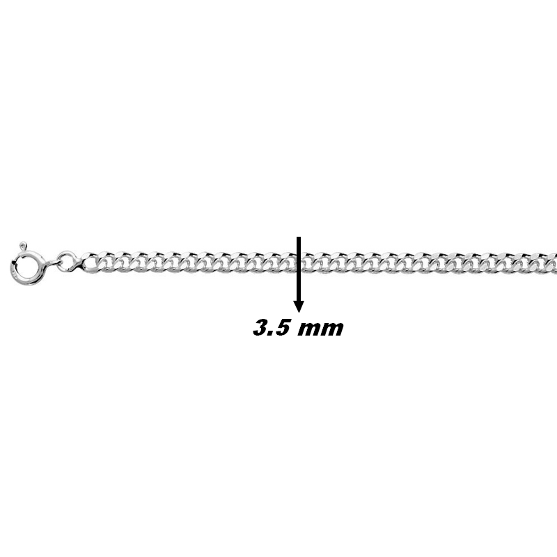 Chaîne Homme maille gourmette Argent 3.50 mm, largeur