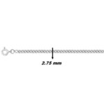 Chaîne Homme maille gourmette Argent 2.75 mm, largeur