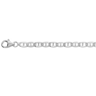 Chaine marine Argent rhodié plate