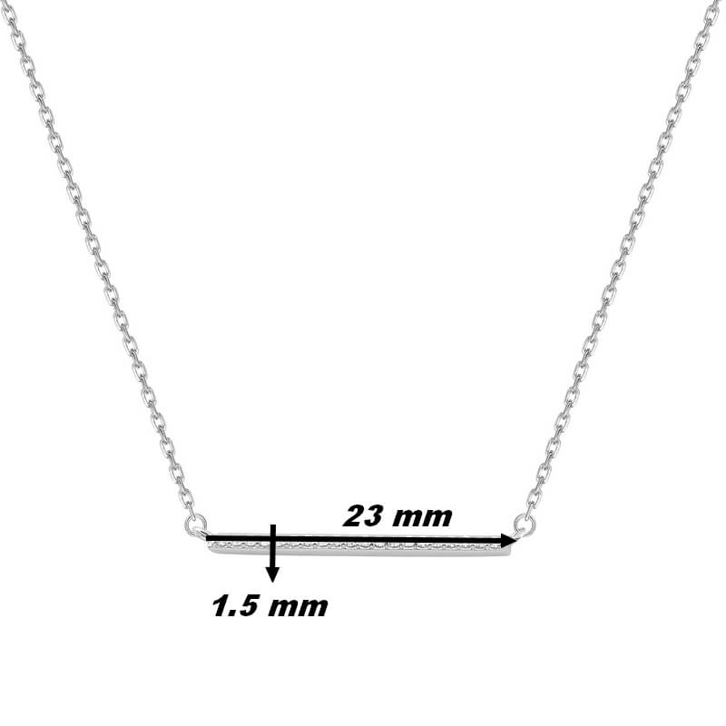 Collier Femme barrette Argent et Oxydes, dimensions