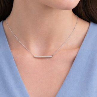 Collier Femme barrette Argent et Oxydes ROBBEZ MASSON porté