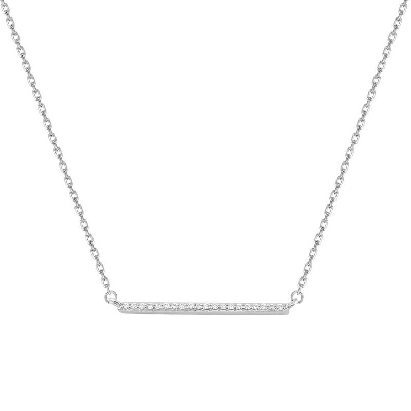 Collier Femme barrette Argent et Oxydes