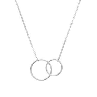 Collier Femme double cercle Argent