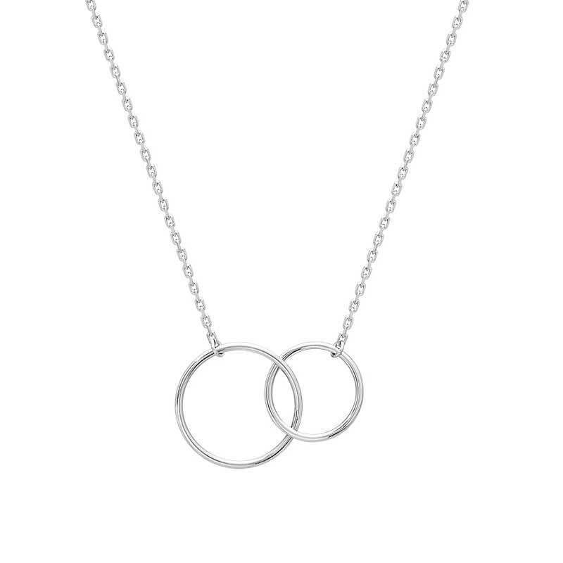 Collier Femme double cercle Argent