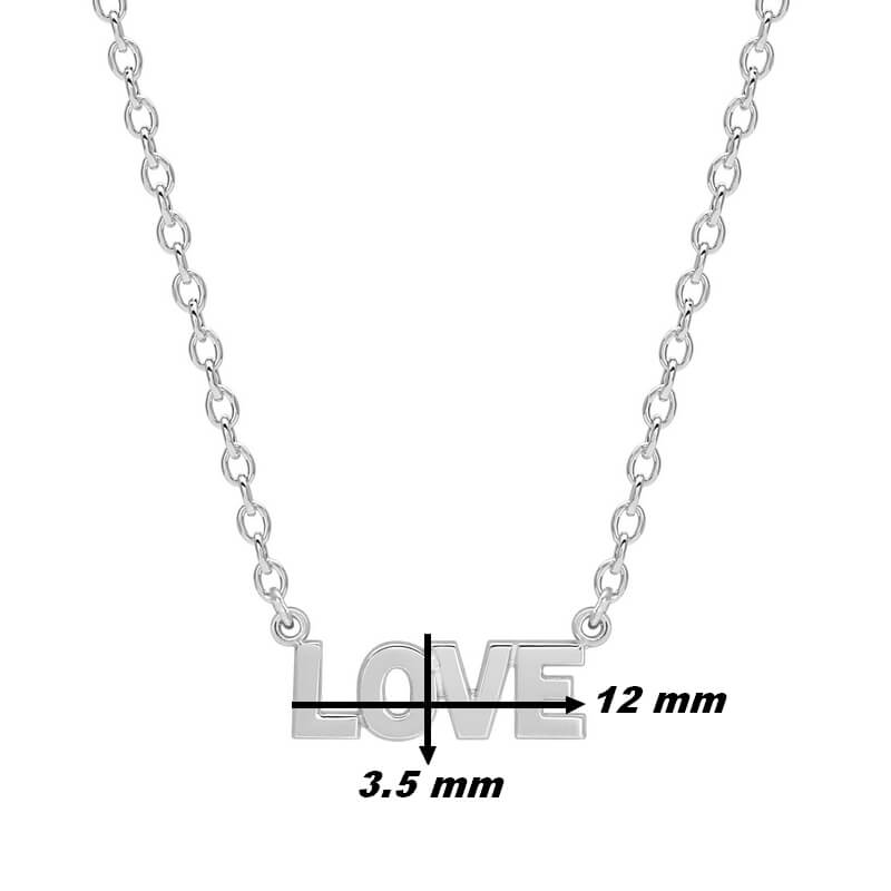 Collier Femme LOVE Argent dimensions