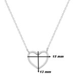 Collier Femme Cœur ajouré Argent, dimensions