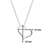 Collier Femme Cœur pendant Argent, dimensions