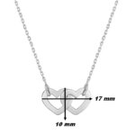 Collier Femme double Cœur ajouré Argent, dimensions
