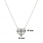 Collier Femme Argent et Oxydes Cœur élégant, dimensions