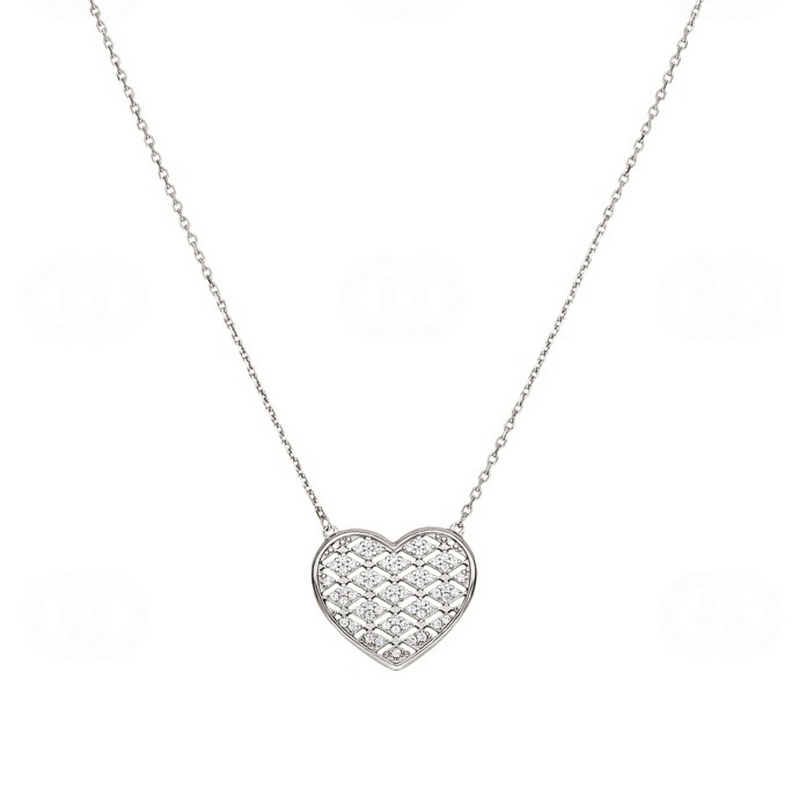 Collier Femme Argent et Oxydes Cœur élégant, autre vue