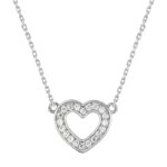 Collier Femme cœur ajouré Argent, Oxydes