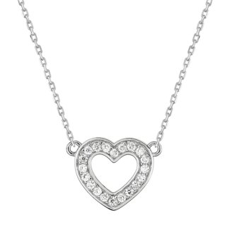 Collier Femme cœur ajouré Argent, Oxydes