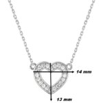 Collier Femme cœur ajouré Argent, Oxydes, dimensions