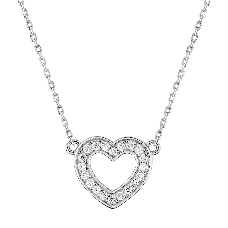 Collier Femme cœur ajouré Argent, Oxydes