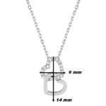 Collier double Cœur Femme Argent et Oxydes, dimensions