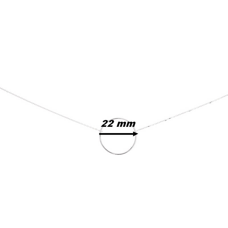 Collier Femme Argent Cercle élégant et moderne, diametre.
