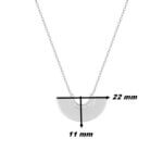 Collier Femme Argent Demi Cercle et Oxydes, dimensions