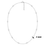 Collier femme argent oxydes délicat et lumineux, diamètre