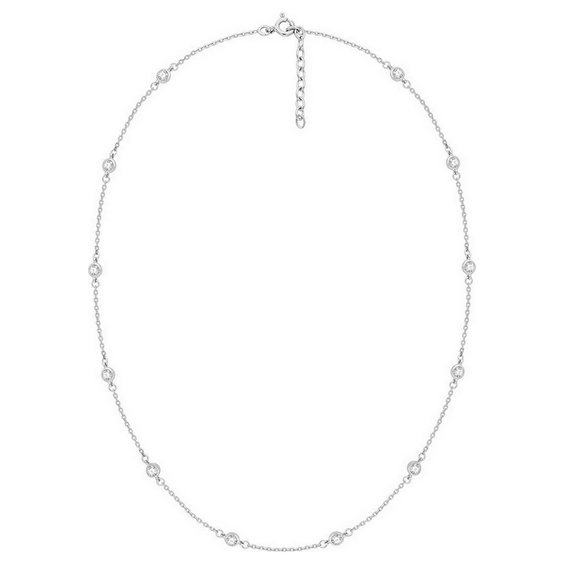 Collier femme argent oxydes délicat et lumineux, entier