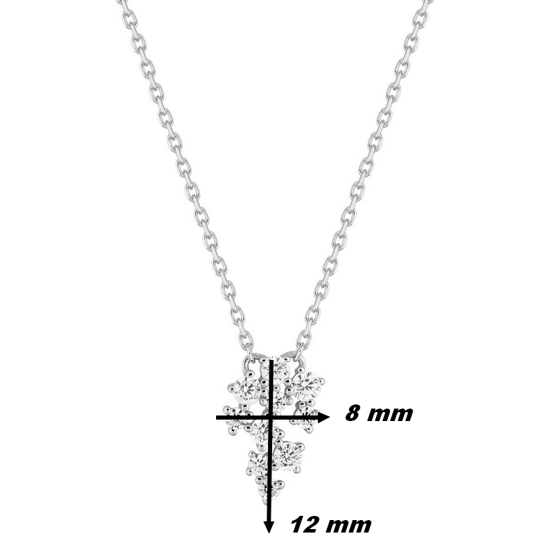 Un collier Femme Argent rhodié et Oxydes délicat et lumineux, dimensions